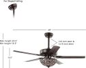 48" Oil Rubbed Bronze 3 Light Wrought Iron LED Ceiling Fan w/Light & Remote