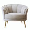 Modern Velvet Accent Barrel Chair Leisure Accent Chair Living Room Upholstered Armchair Vanity Chair for Bedroom Meeting Room,Beige