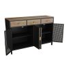 48" Wide 4 Doors Modern Sideboard with 3 Top Drawers; Freestanding Sideboard Storage Cabinet Entryway Floor Cabinet for Living Room Office Bedroom