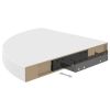 Floating Corner Shelf White 13.8"x13.8"x1.5" MDF