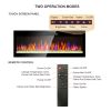 50 inch recessed ultra thin tempered glass front wall mounted electric fireplace with remote and multi color flame & emberbed, LED light heater