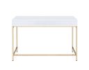 Ottey Desk in White High Gloss & Gold YJ