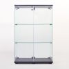 Two-door Glass Display Cabinet 3 Shelves with Door; Floor Standing Curio Bookshelf for Living Room Bedroom Office; 49.49' x 31.77'x 14.37'; Black