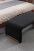 New Boucle Fabric Loveseat Ottoman Footstool Bedroom Bench Shoe Bench With Gold Metal Legs; Black