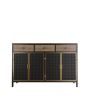 48" Wide 4 Doors Modern Sideboard with 3 Top Drawers; Freestanding Sideboard Storage Cabinet Entryway Floor Cabinet for Living Room Office Bedroom