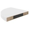 Floating Corner Shelf White 13.8"x13.8"x1.5" MDF