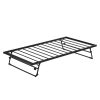 Twin Size Metal Daybed with Adjustable Trundle; Pop Up Trundle; Black