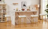 Bar stool set 2PC (White+Golden; 16.1''W*12.2''D*28.7''H)