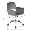 Velvet Adjustable Swivel Office Chair, GREY