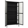 Display Cabinet Anthracite 35.4"x15.7"x70.9" Steel and Tempered Glass