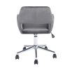 Velvet Adjustable Swivel Office Chair, GREY