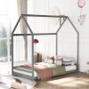 Twin Size House Bed Wood Bed; Gray(OLD SKU:WF281435AAE)