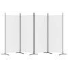 4-Panel Room Divider White 136.2"x70.9" Fabric