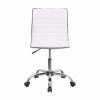 Mid-Back Armless White Ribbed Designer Task Chair [DS-512B-WH-GG]