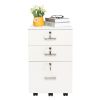 FCH White Wood Grain Density Board Three Drawers Wooden Filing Cabinet