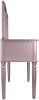 Bedroom Contemporary Vanity Set w Foldable Mirror Stool Drawers Rose Gold Color