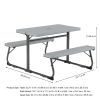 Folding Kid's Activity Table with Gray Texture Surface, Steel and Plastic, 33.11" x 40.94" x 21.85"