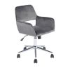 Velvet Adjustable Swivel Office Chair, GREY