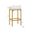 Bar stool set 2PC (White+Golden; 16.1''W*12.2''D*28.7''H)