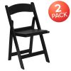 Resin Folding Chair (2 Pack), Black