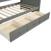 Wood Daybed with Three Drawers ; Twin Size Daybed; No Box Spring Needed ; Gray