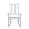 Rocking Chair with Curved Seat White Wood