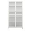 Display Cabinet White 35.4"x15.7"x70.9" Steel and Tempered Glass