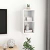 Wall-mounted TV Cabinet High Gloss White 14.6"x14.6"x28.3" Engineered Wood