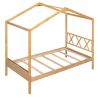 Twin Size Wood House Bed with Storage Space; Natural(OLD SKU: LP000001AAM)