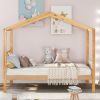 Twin Size Wood House Bed with Storage Space; Natural(OLD SKU: LP000001AAM)