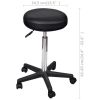 Office Stool Black Faux Leather