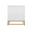 2 drawer nightstand,Small Bedside Table with 2 Drawers,White Mirrored Nightstand,with Gold Legs, Side Table with Storage for Bedroom, Living Room