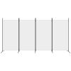 4-Panel Room Divider White 136.2"x70.9" Fabric