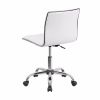 Mid-Back Armless White Ribbed Designer Task Chair [DS-512B-WH-GG]