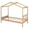 Twin Size Wood House Bed with Storage Space; Natural(OLD SKU: LP000001AAM)