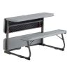 Folding Kid's Activity Table with Gray Texture Surface, Steel and Plastic, 33.11" x 40.94" x 21.85"