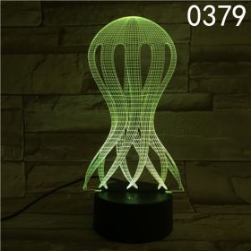 Creative Colorful USB Plug-in Touch 3d Small Night Lamp (Option: 0309color-Black Base)