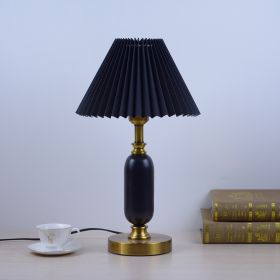 Warm Chinese Style Ceramic Wedding Master Bedroom Decorative Lamp (Option: Black-button switch-US)