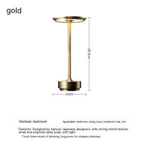 Touch Decorative Table Lamp Led Bedside Atmosphere Small Night Lamp (Option: Gold 4000mAH)