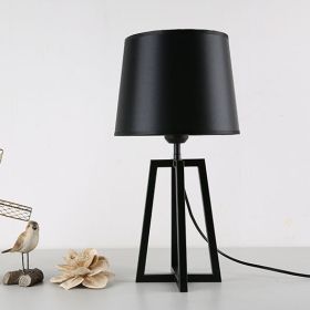 Metal New Chinese Bedroom Bedside Simple Table Lamp (Option: 23 Ã— 47-Black)