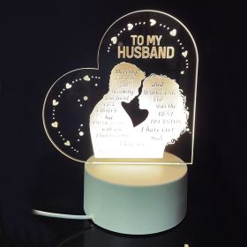 Creative 3D Night Heart Shaped Blessing Language USB Small Table Lamp (Option: Color22-Three color USB)