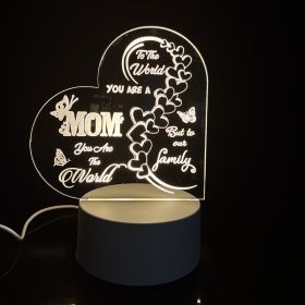 Creative 3D Night Heart Shaped Blessing Language USB Small Table Lamp (Option: Color28-Three color USB)