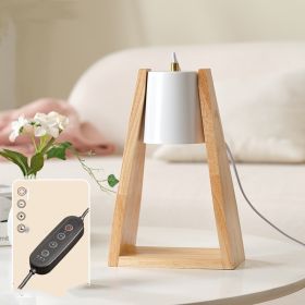 Japanese-style Wood Melting Candle Dimmable Night Light (Option: American Standard-White Timing Dimming)