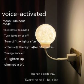 Moon Rechargeable Small Night Lamp (Option: USB Voice control)