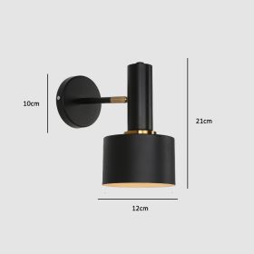 Living Room Bedroom Bedside Lamp (Option: All black-Tricolor light)