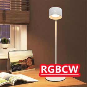 Magnetic Touchable LED USB Rechargeable Table Lamp 360 Rotate Cordless Remote Control Desk Lights Home Bedroom Wall Night Lamp (size: White-Table Lamp-RGBCW)