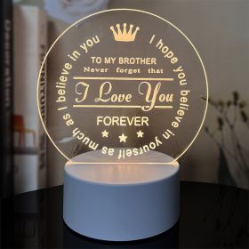 Creative 3D Night Heart Shaped Blessing Language USB Small Table Lamp (Option: Color8-Three color USB)