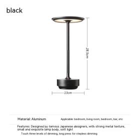 Touch Decorative Table Lamp Led Bedside Atmosphere Small Night Lamp (Option: Black 5200mAH)