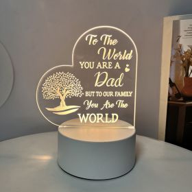 Creative 3D Night Heart Shaped Blessing Language USB Small Table Lamp (Option: Color12-Three color USB)