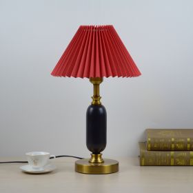 Warm Chinese Style Ceramic Wedding Master Bedroom Decorative Lamp (Option: Red-Dimmer Switch-AU)